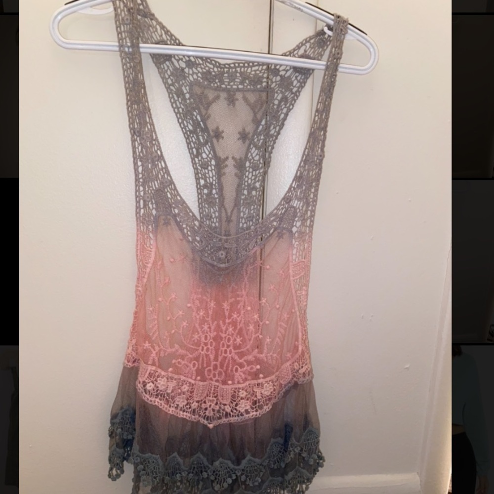 Lace ombré swimsuit cover up